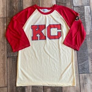 Jackie Robinson KC baseball tee Red and Yellow
